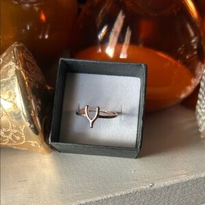 Vintage Gold 925 Wishbone Ring
